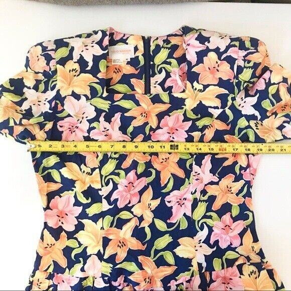 David Warren New York Vintage Women's 16 Vintage Tropical Print Sheath Dress - Picture 8 of 12